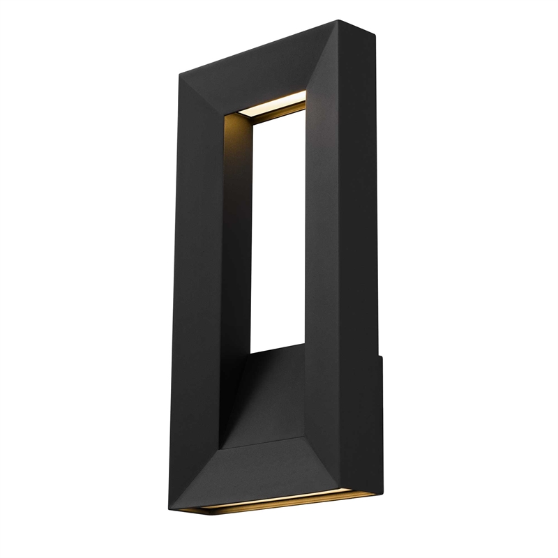 Alteck Paletto 16 inch Aluminum LED Outdoor Wall Light Black