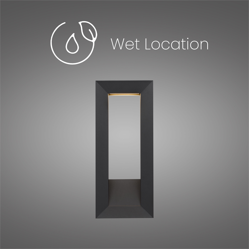 Alteck Paletto 22 inch Aluminum LED Outdoor Wall Light Black