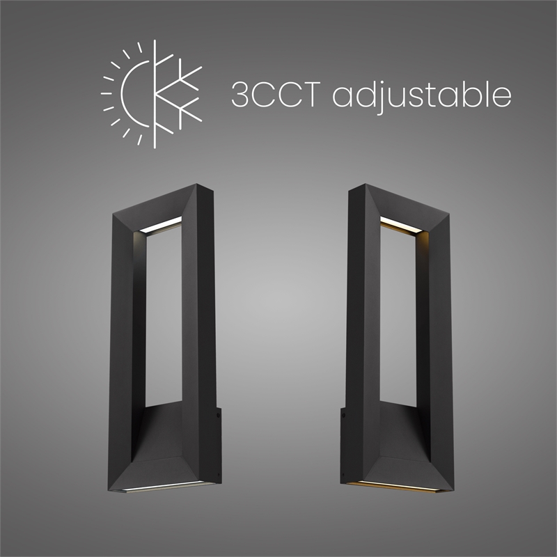 Alteck Paletto 22 inch Aluminum LED Outdoor Wall Light Black