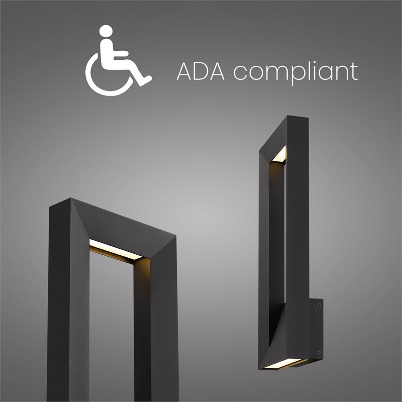 Alteck Paletto 22 inch Aluminum LED Outdoor Wall Light Black