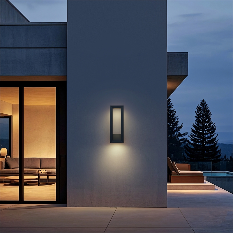 Alteck Paletto 28 inch Aluminum LED Outdoor Wall Light Black