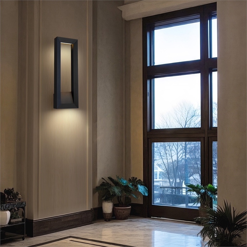 Alteck Paletto 28 inch Aluminum LED Outdoor Wall Light Black