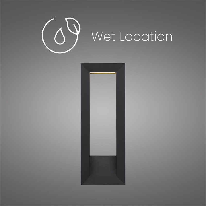 Alteck Paletto 28 inch Aluminum LED Outdoor Wall Light Black