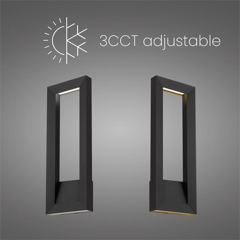 Alteck Paletto 28 inch Aluminum LED Outdoor Wall Light Black