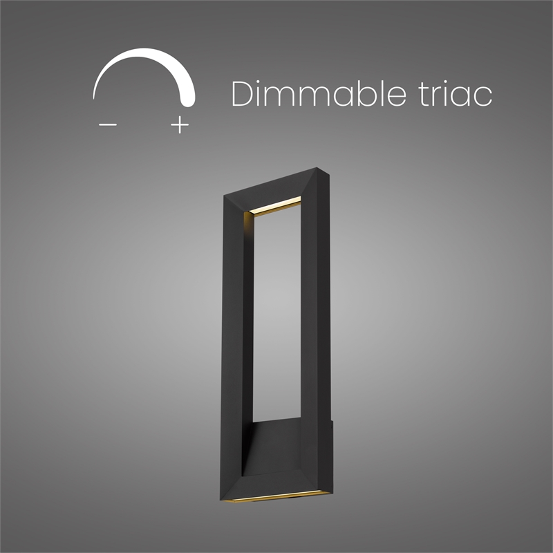 Alteck Paletto 28 inch Aluminum LED Outdoor Wall Light Black