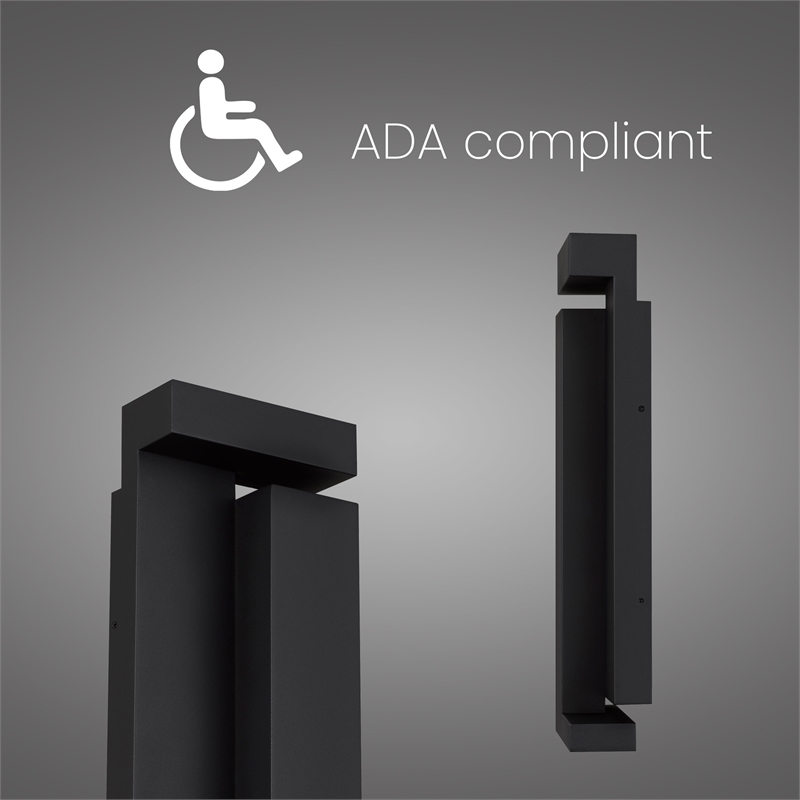 Alteck Dance 18 inch Stainless Steel LED Outdoor Wall Light Black