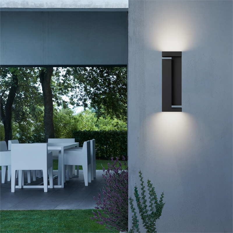Alteck Dance 18 inch Stainless Steel LED Outdoor Wall Light Black