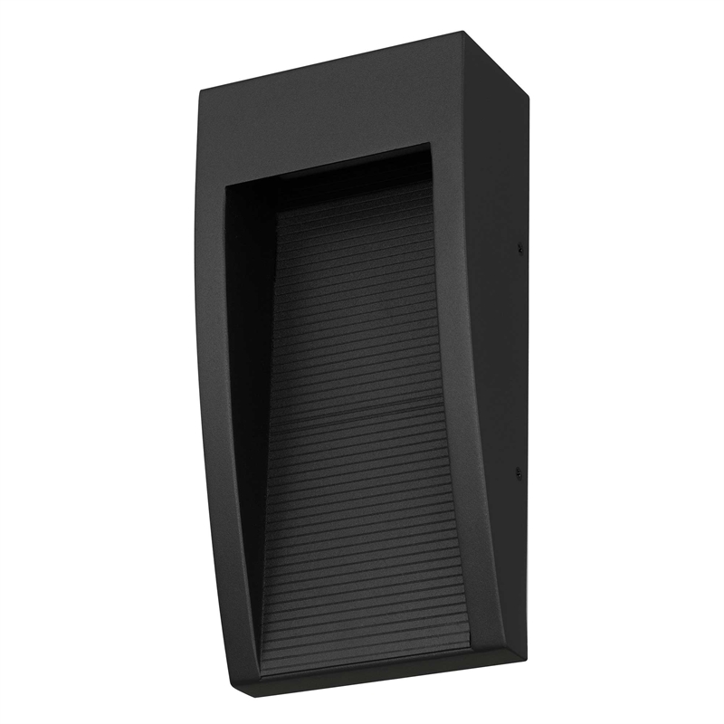 Alteck Taper 10 inch Stainless Steel LED Outdoor Wall Light Black