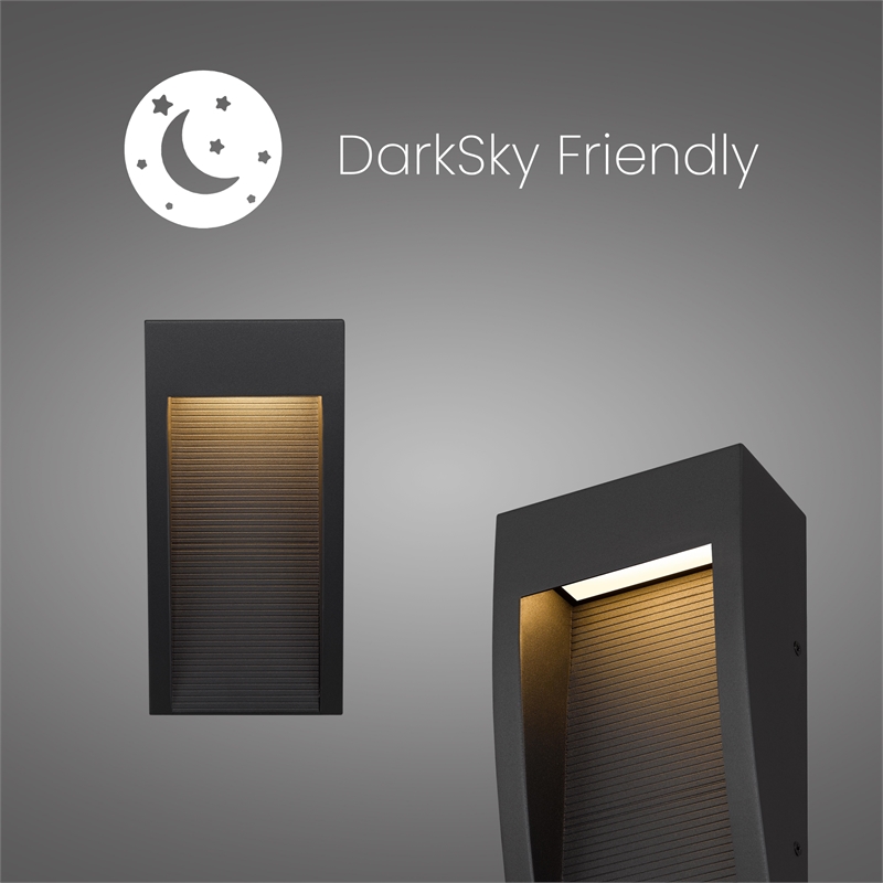 Alteck Taper 10 inch Stainless Steel LED Outdoor Wall Light Black