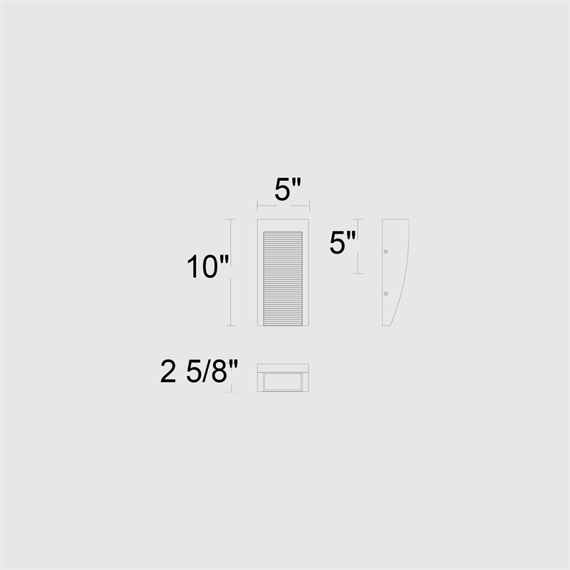 Alteck Taper 10 inch Stainless Steel LED Outdoor Wall Light Black