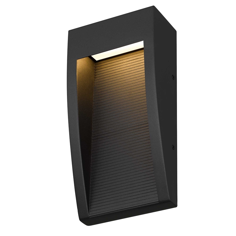 Alteck Taper 10 inch Stainless Steel LED Outdoor Wall Light Black