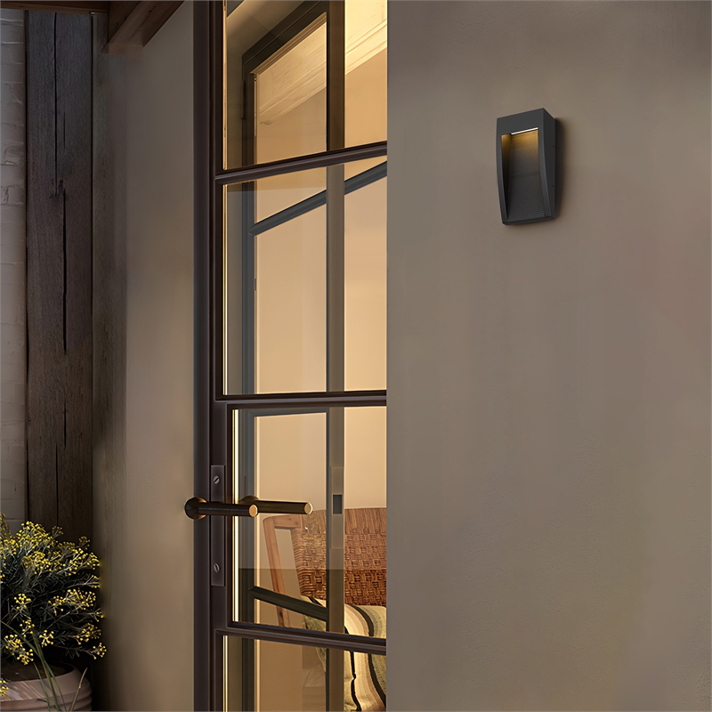 Alteck Taper 10 inch Stainless Steel LED Outdoor Wall Light Black