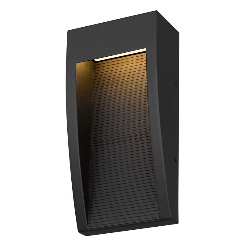 Alteck Taper 10 inch Stainless Steel LED Outdoor Wall Light Black