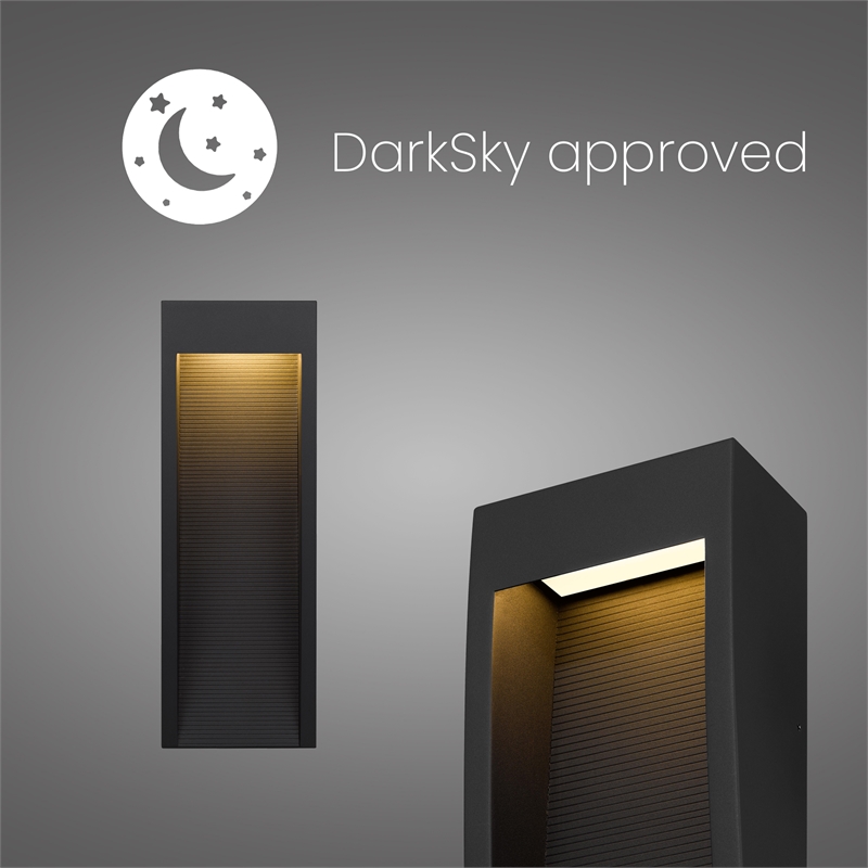 Alteck Taper 16 inch Stainless Steel LED Outdoor Wall Light Black