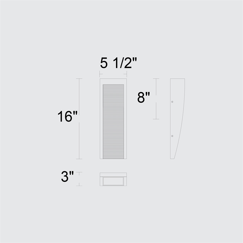 Alteck Taper 16 inch Stainless Steel LED Outdoor Wall Light Black