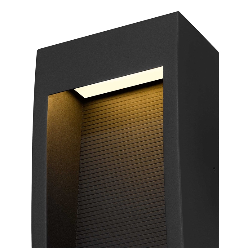 Alteck Taper 16 inch Stainless Steel LED Outdoor Wall Light Black