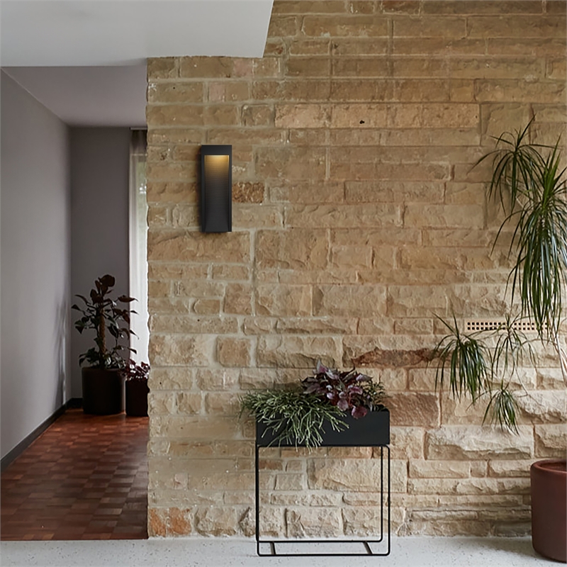 Alteck Taper 16 inch Stainless Steel LED Outdoor Wall Light Black
