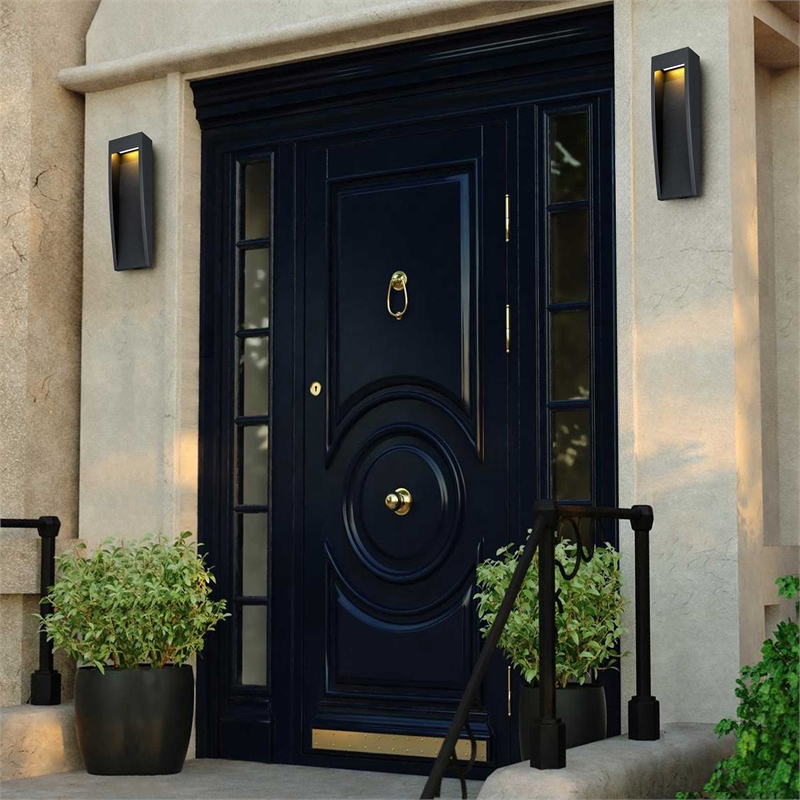 Alteck Taper 16 inch Stainless Steel LED Outdoor Wall Light Black