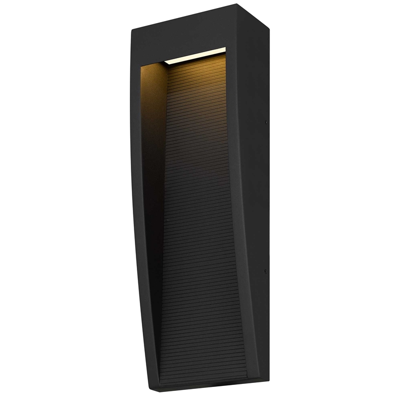 Alteck Taper 16 inch Stainless Steel LED Outdoor Wall Light Black