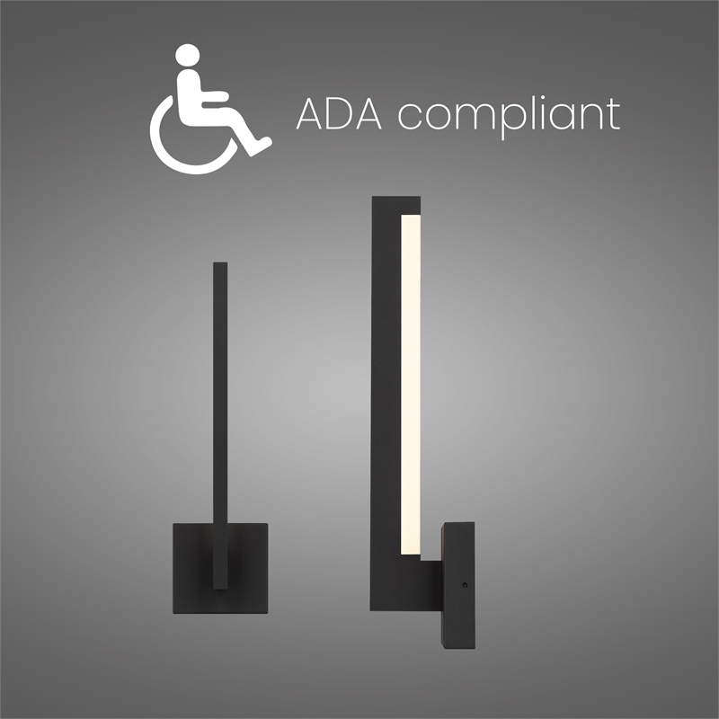 Alteck Lana 18 inch Aluminum LED Outdoor Wall Light Black