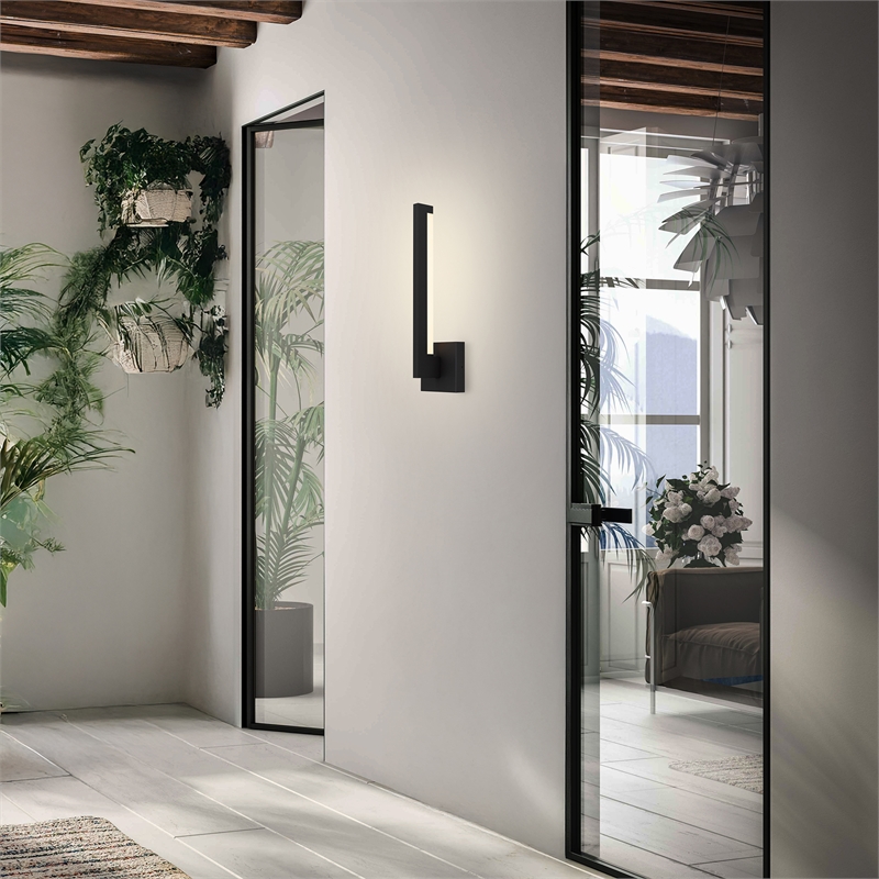Alteck Lana 18 inch Aluminum LED Outdoor Wall Light Black