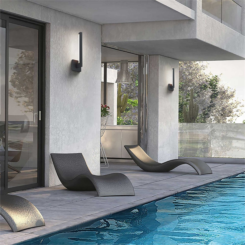Alteck Lana 18 inch Aluminum LED Outdoor Wall Light Black