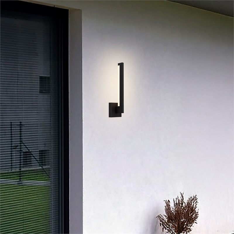 Alteck Lana 18 inch Aluminum LED Outdoor Wall Light Black