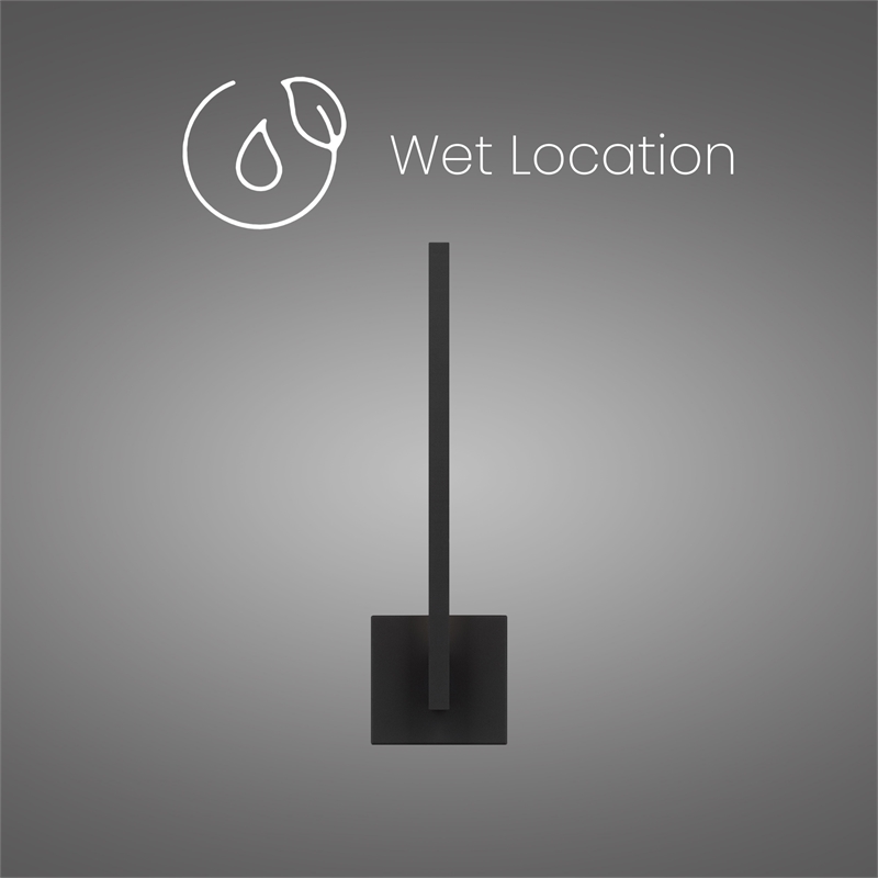 Alteck Lana 18 inch Aluminum LED Outdoor Wall Light Black