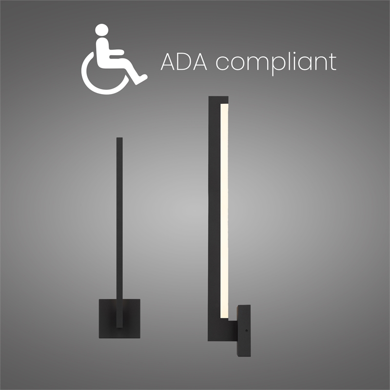 Alteck Lana 24 inch Aluminum LED Outdoor Wall Light Black