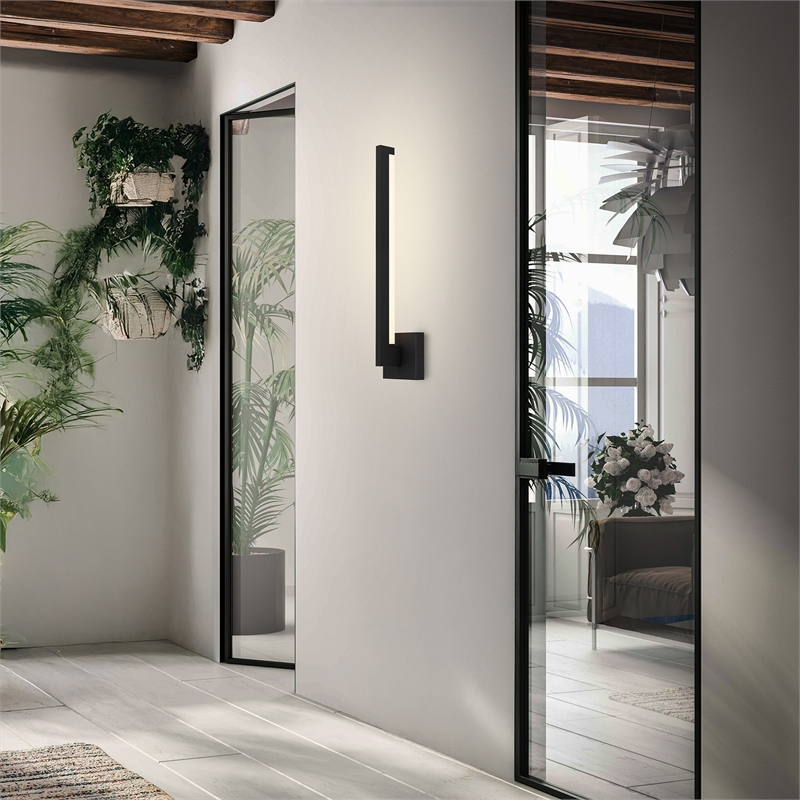 Alteck Lana 24 inch Aluminum LED Outdoor Wall Light Black