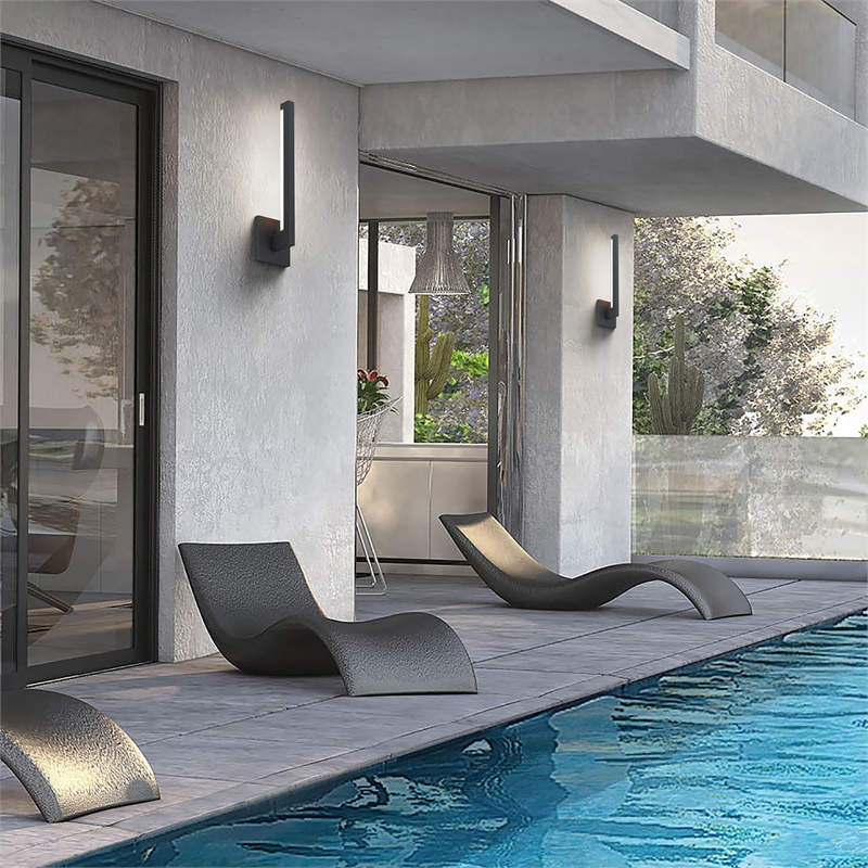 Alteck Lana 24 inch Aluminum LED Outdoor Wall Light Black