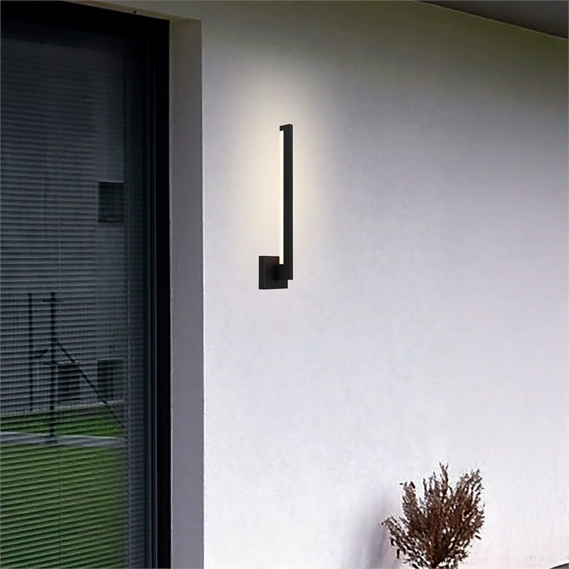 Alteck Lana 24 inch Aluminum LED Outdoor Wall Light Black