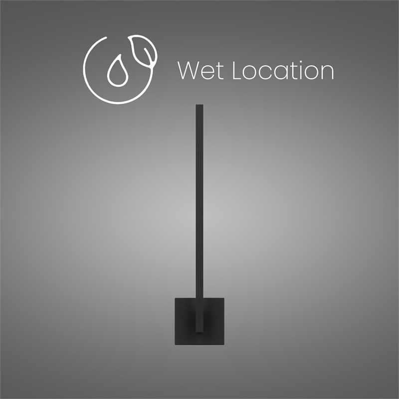 Alteck Lana 24 inch Aluminum LED Outdoor Wall Light Black