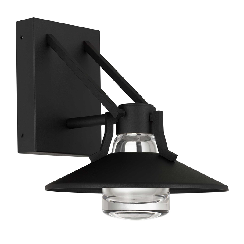 Alteck Radiant 9 inch Aluminum LED Outdoor Wall Light Black