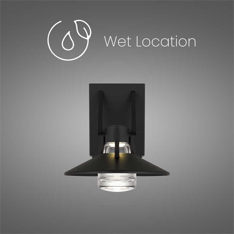 Alteck Radiant 9 inch Aluminum LED Outdoor Wall Light Black