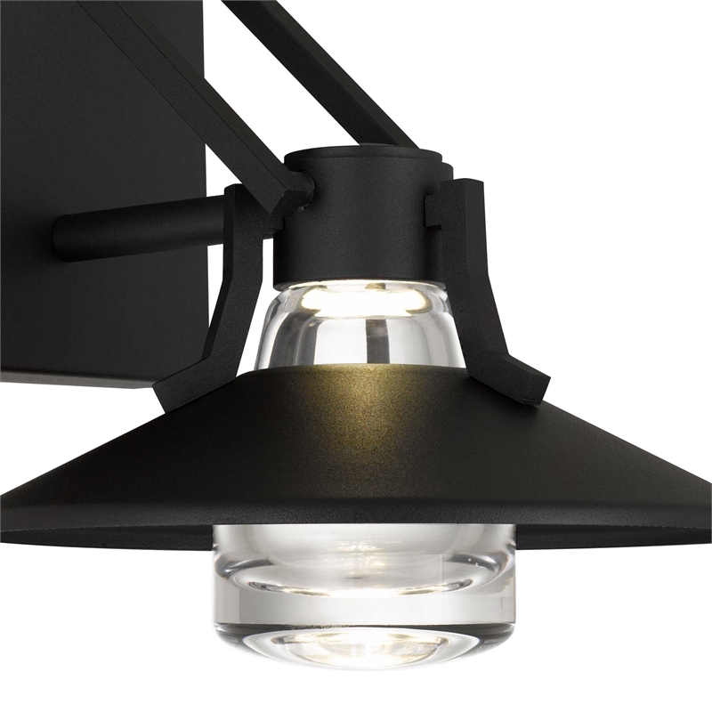Alteck Radiant 9 inch Aluminum LED Outdoor Wall Light Black