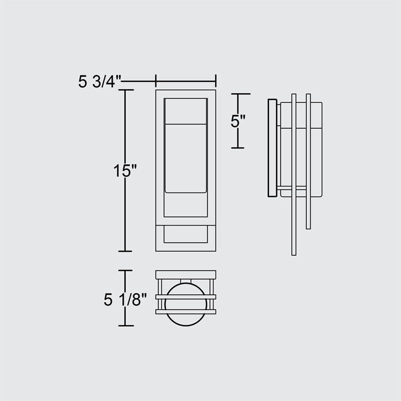 Alteck 2 Step 15 inch Aluminum LED Outdoor Wall Light Black