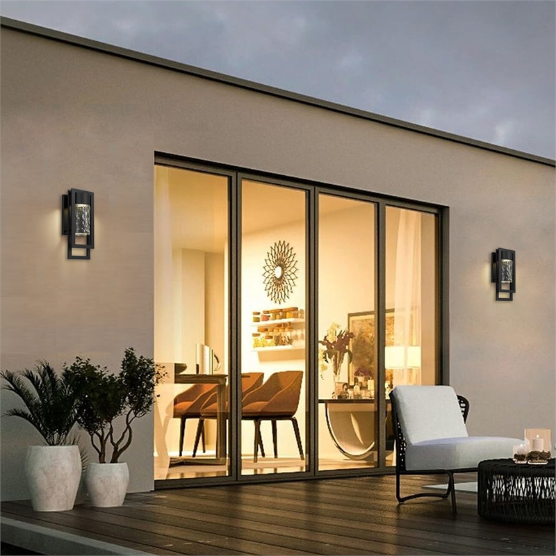 Alteck 2 Step 15 inch Aluminum LED Outdoor Wall Light Black