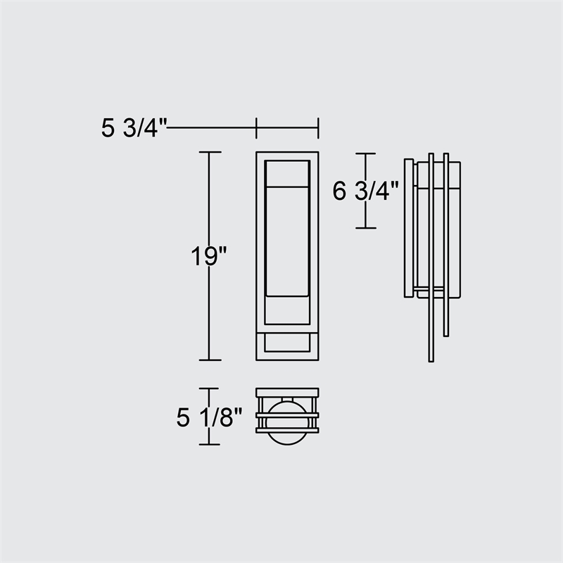 Alteck 2 Step 19 inch Aluminum LED Outdoor Wall Light Black