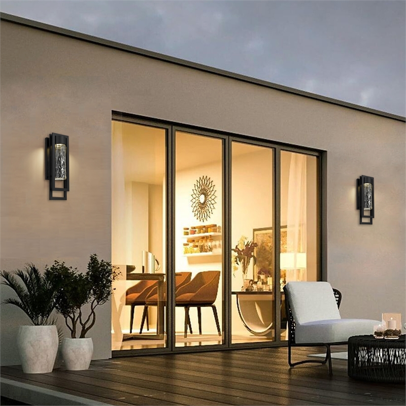 Alteck 2 Step 19 inch Aluminum LED Outdoor Wall Light Black