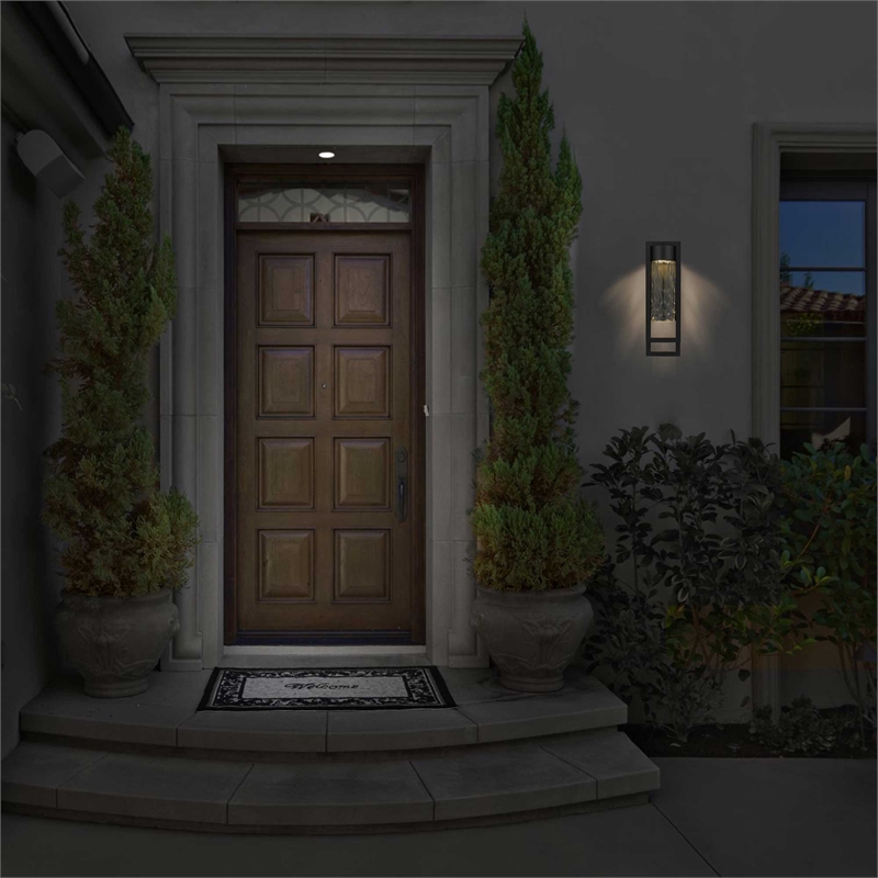 Alteck 2 Step 19 inch Aluminum LED Outdoor Wall Light Black
