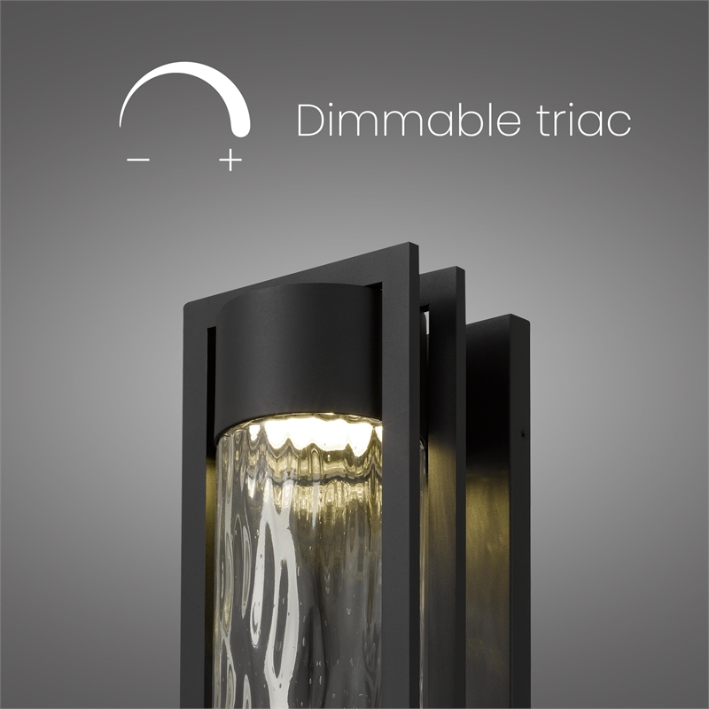 Alteck 2 Step 25 inch Aluminum LED Outdoor Wall Light Black
