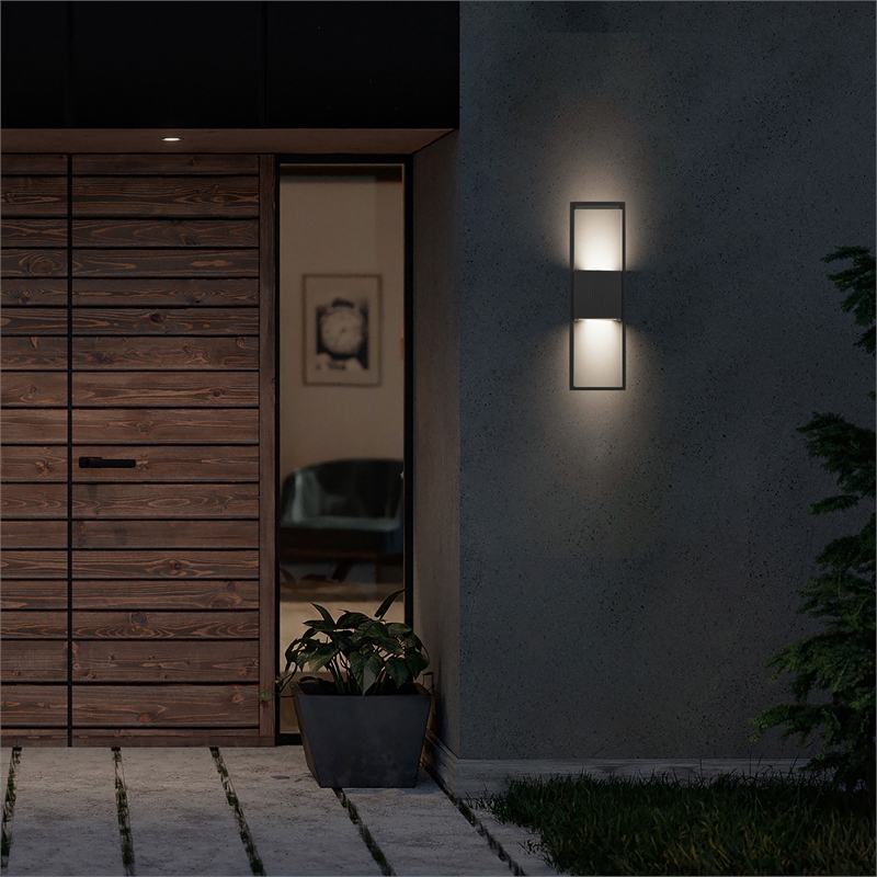 Alteck Miami 18 inch Aluminum LED Outdoor Wall Light Black