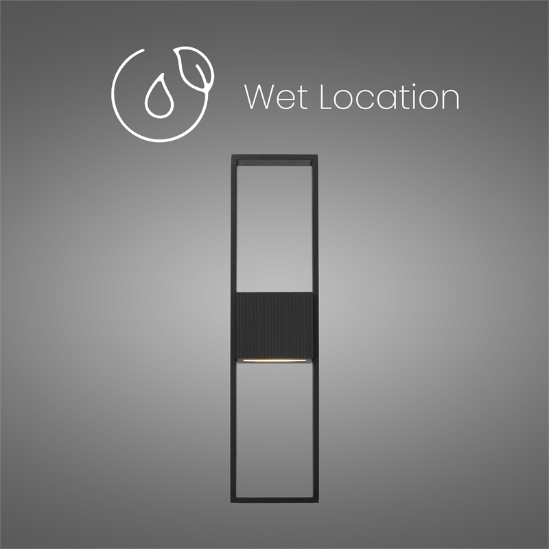 Alteck Miami 24 inch Aluminum LED Outdoor Wall Light Black