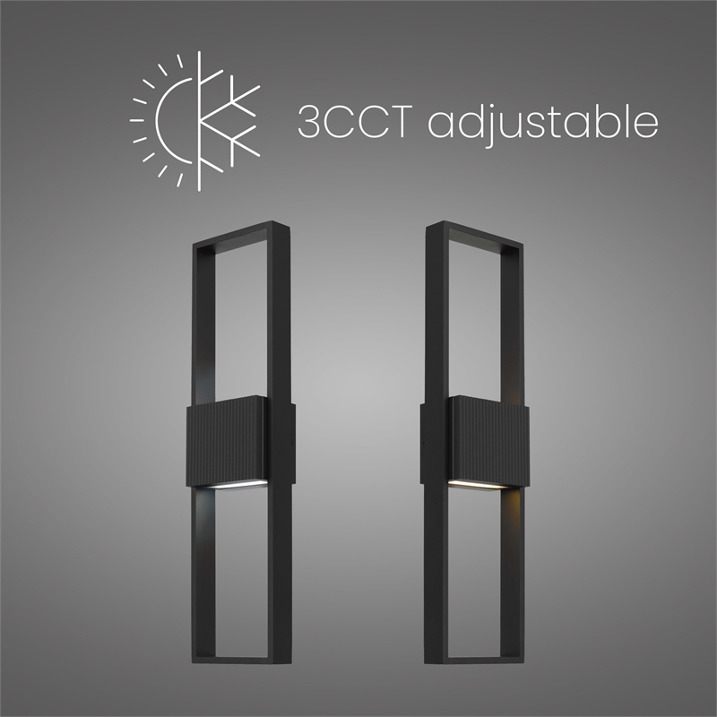 Alteck Miami 24 inch Aluminum LED Outdoor Wall Light Black