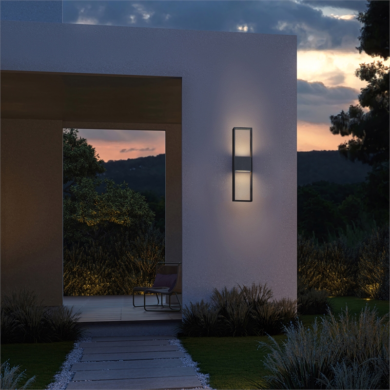 Alteck Miami 24 inch Aluminum LED Outdoor Wall Light Black