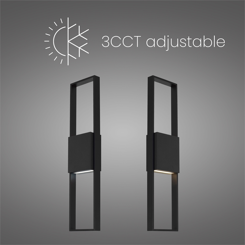 Alteck Miami 32 inch Aluminum LED Outdoor Wall Light Black