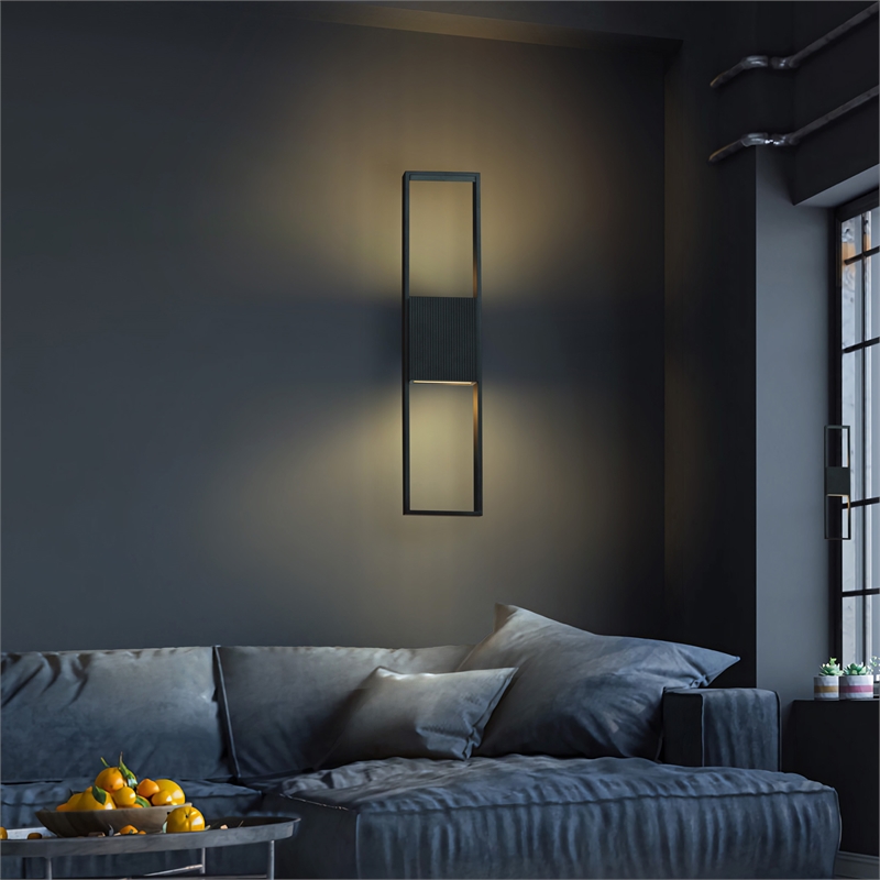 Alteck Miami 32 inch Aluminum LED Outdoor Wall Light Black