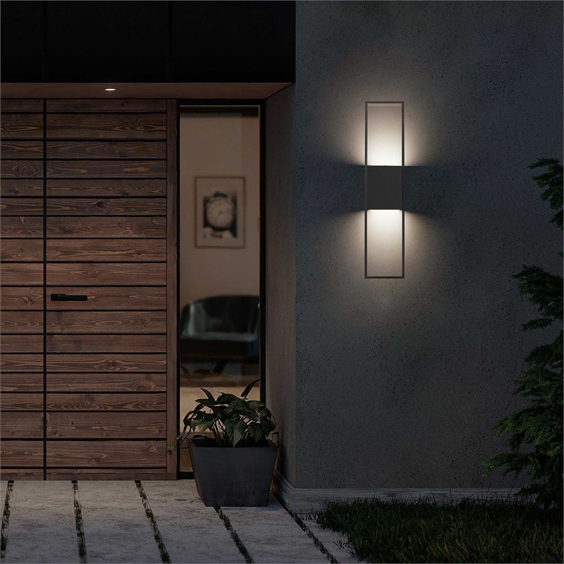 Alteck Miami 32 inch Aluminum LED Outdoor Wall Light Black