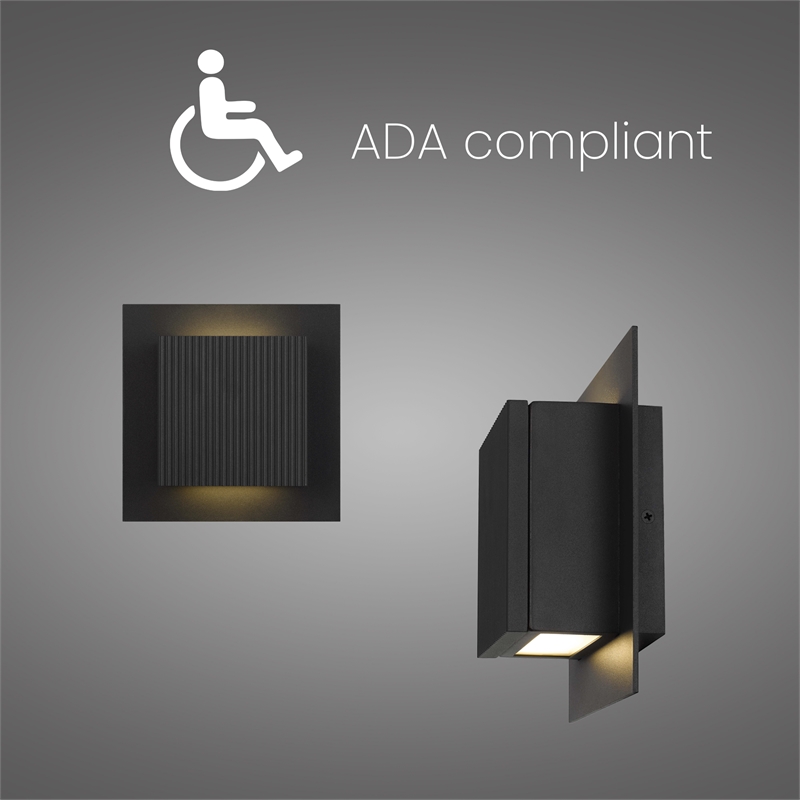 Alteck Miami 8 inch Aluminum LED Outdoor Wall Light Black